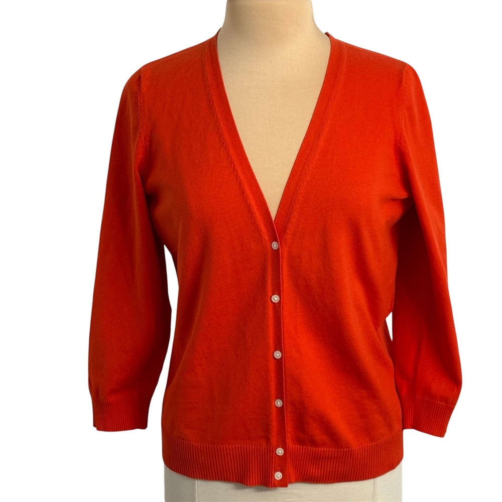 Joe Fresh V-Neck 3/4 Length Sleeves Button-Front Cardigan